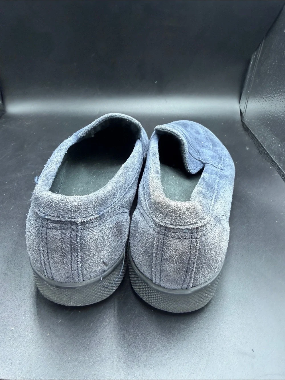 Aersoles men’s Suede Slip-On Loafers in Slate Blue